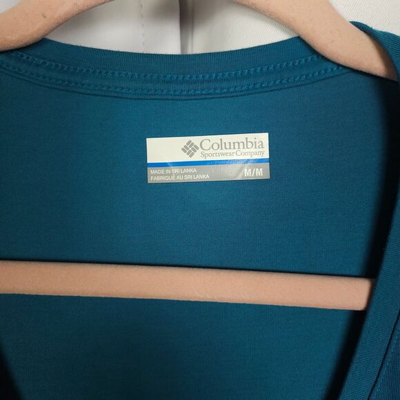 Columbia PFG Mens Medium Blue Crew Neck Casual Stretch Tee T-Shirt - Picture 2 of 7